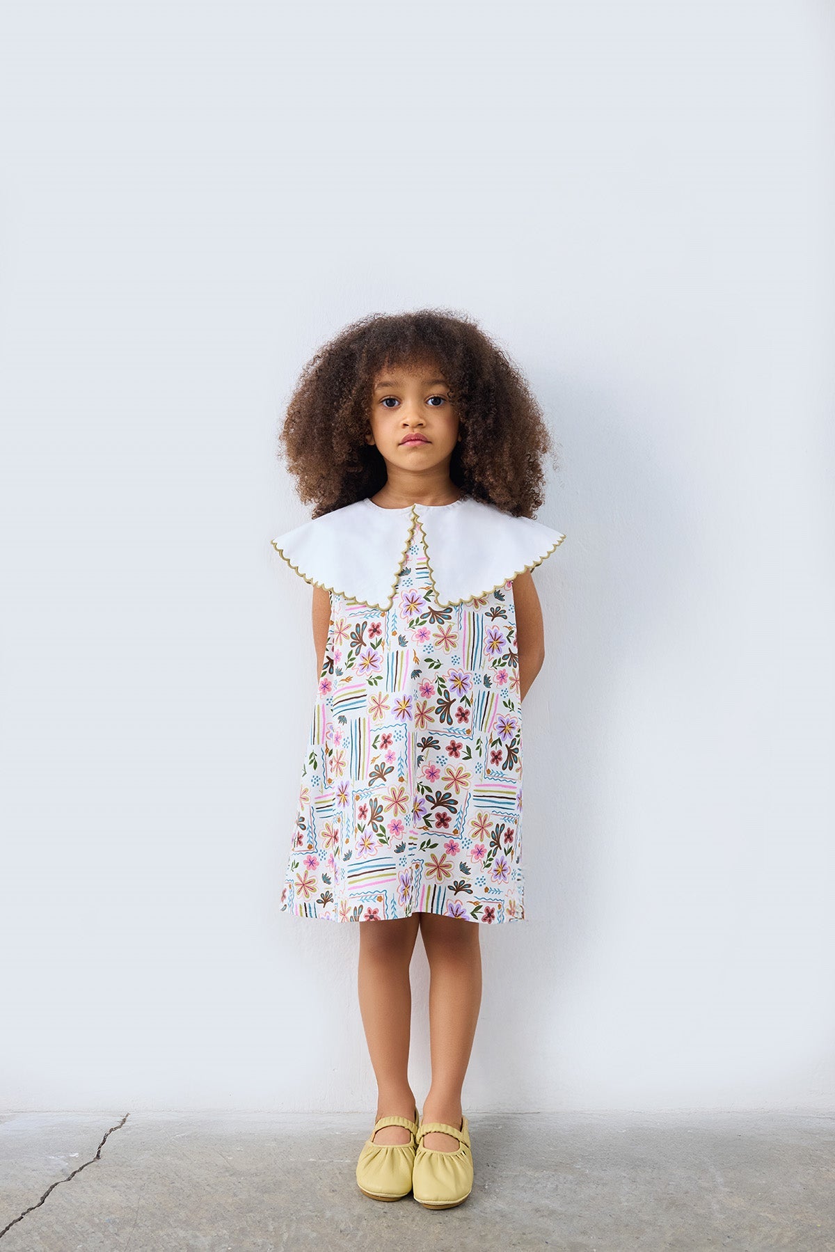 Mila Patterned Collared Dress for kids from Lunette's Sweet & Salty SS26 collection, Kuwait