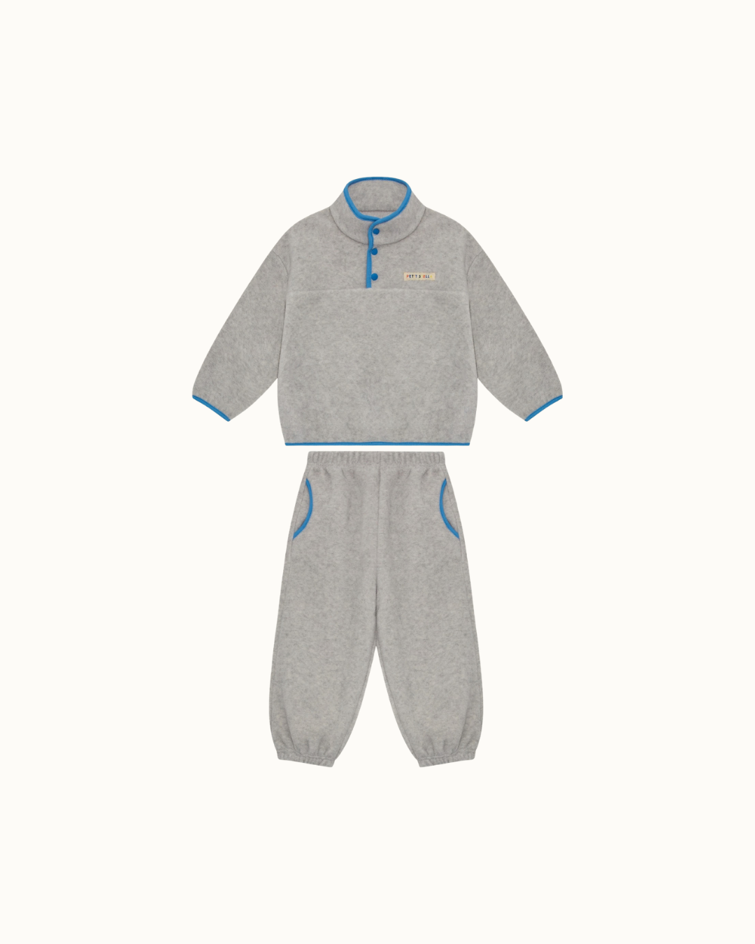 Grey Half-Snap Fleece Set