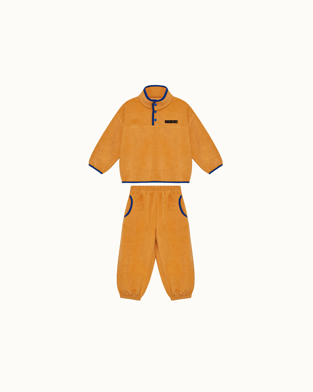 Orange Pop Half-Snap Fleece Set