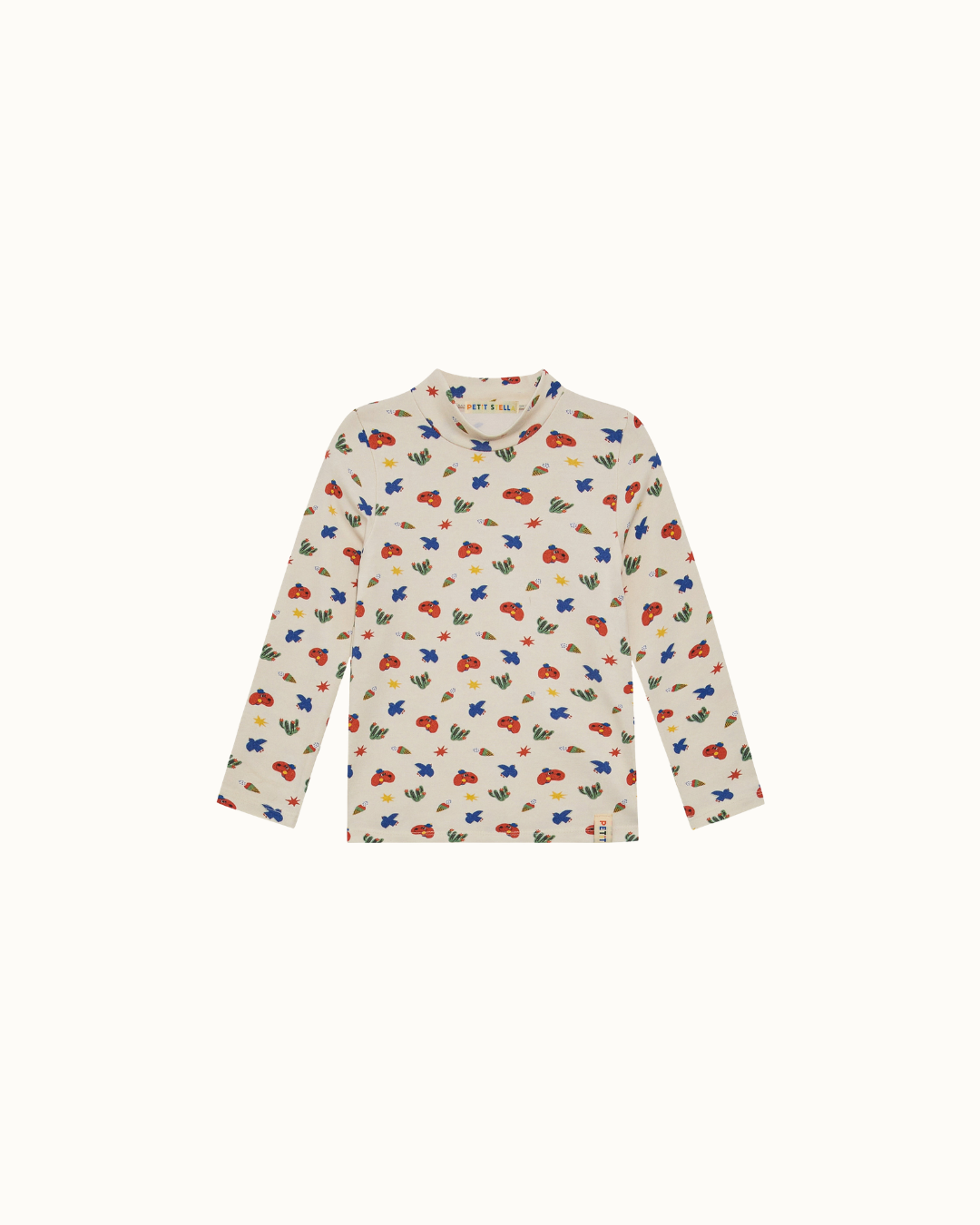 Puppy Print Pima Blend Turtleneck Top