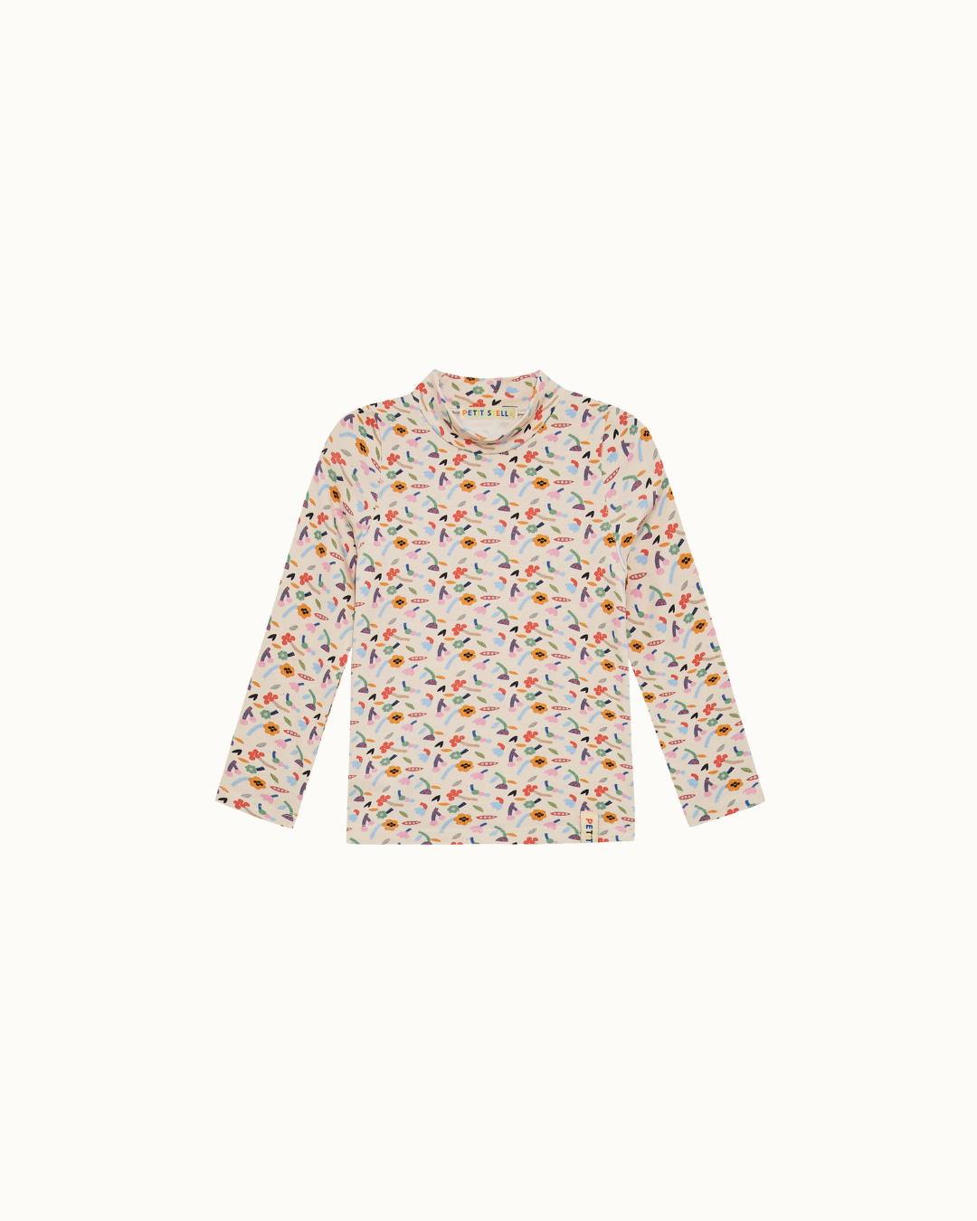 Funny Flower Pima Blend Turtleneck Top