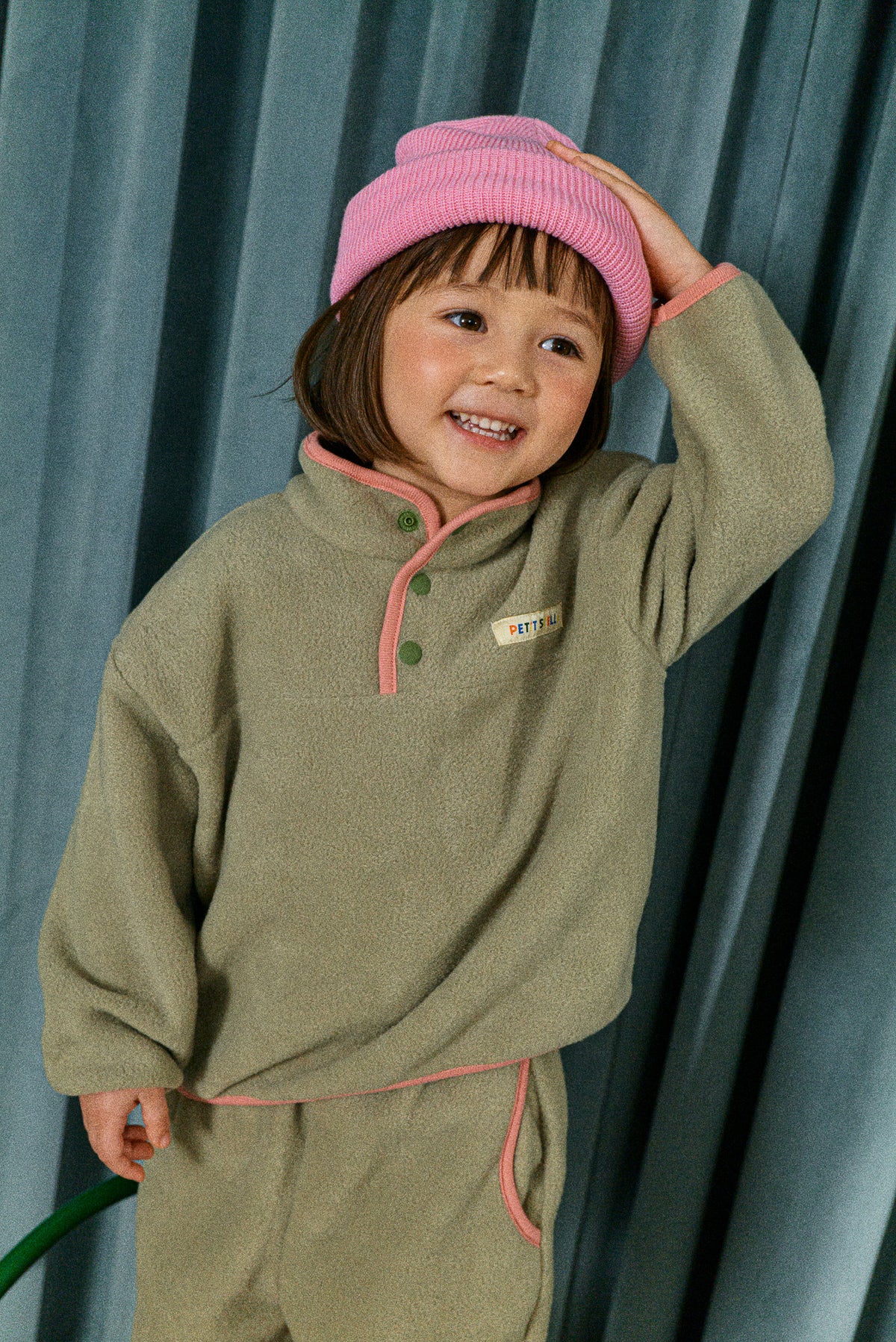 Olive Half-Snap Fleece Set