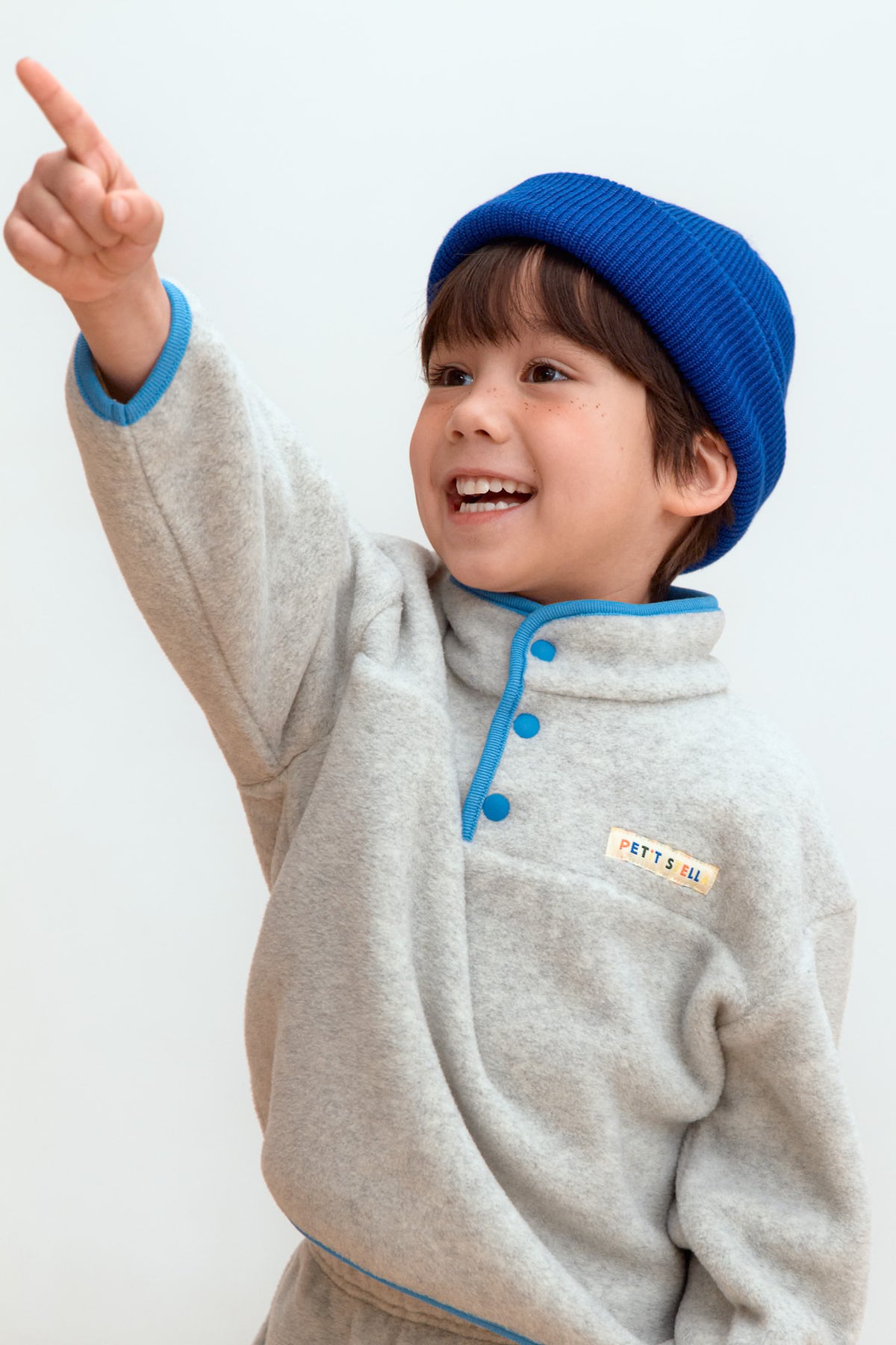 Grey Half-Snap Fleece Set