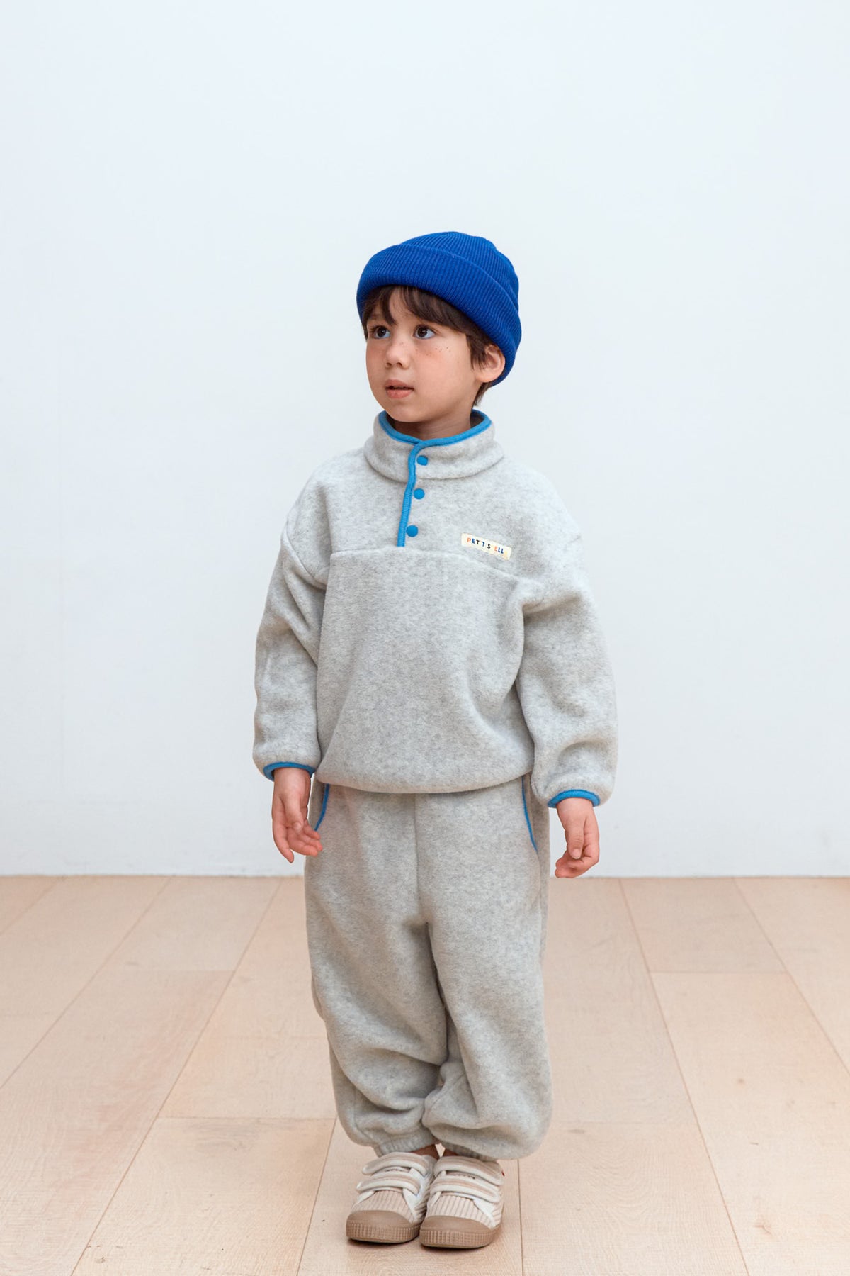 Grey Half-Snap Fleece Set