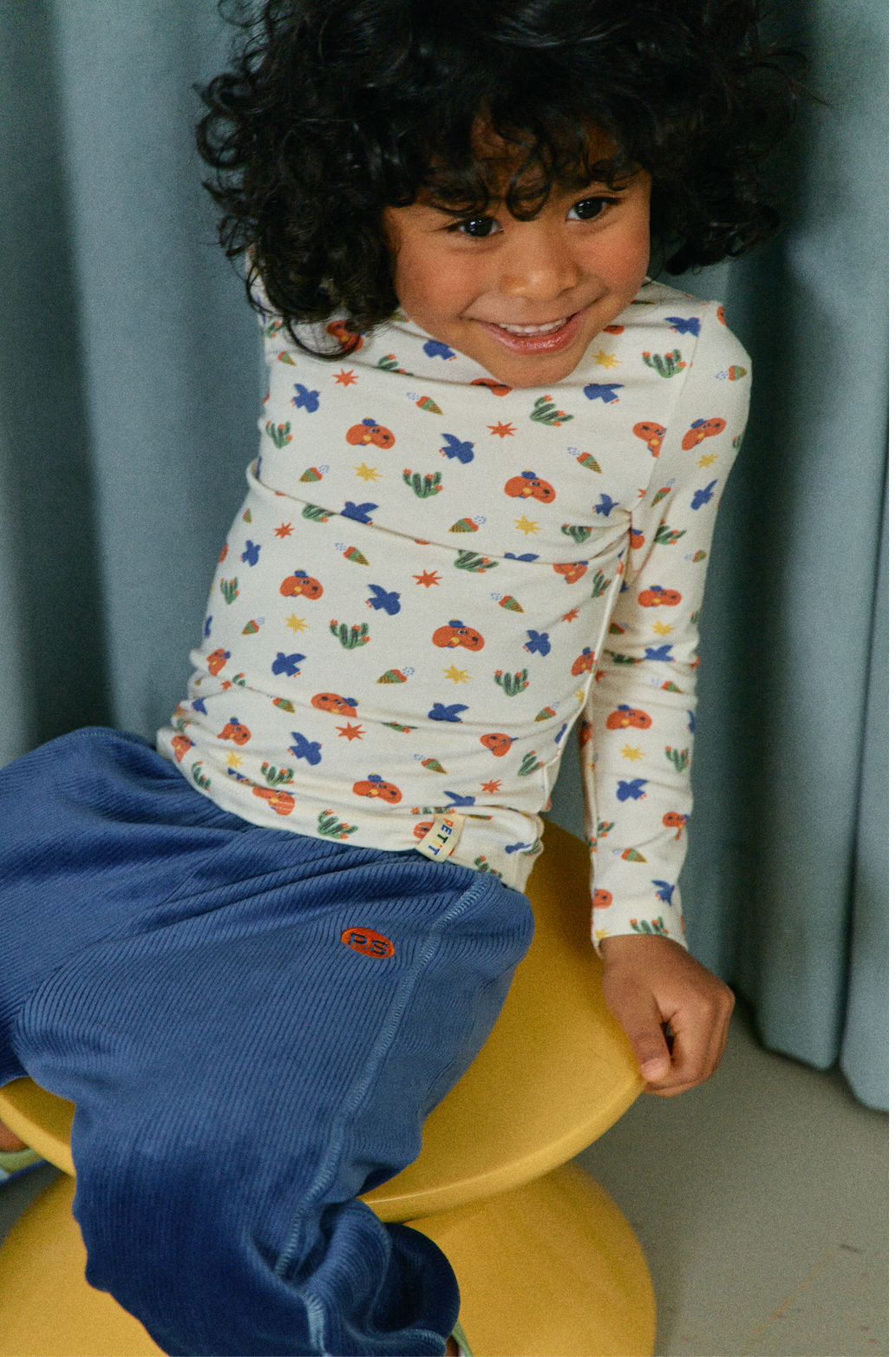Puppy Print Pima Blend Turtleneck Top
