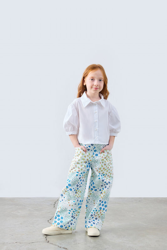 Alba Balloon Sleeved Shirt for kids from Lunette's Sweet & Salty SS26 collection, Kuwait