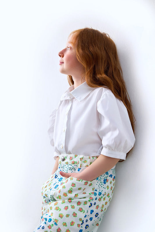 Alba Balloon Sleeved Shirt for kids from Lunette's Sweet & Salty SS26 collection, Kuwait