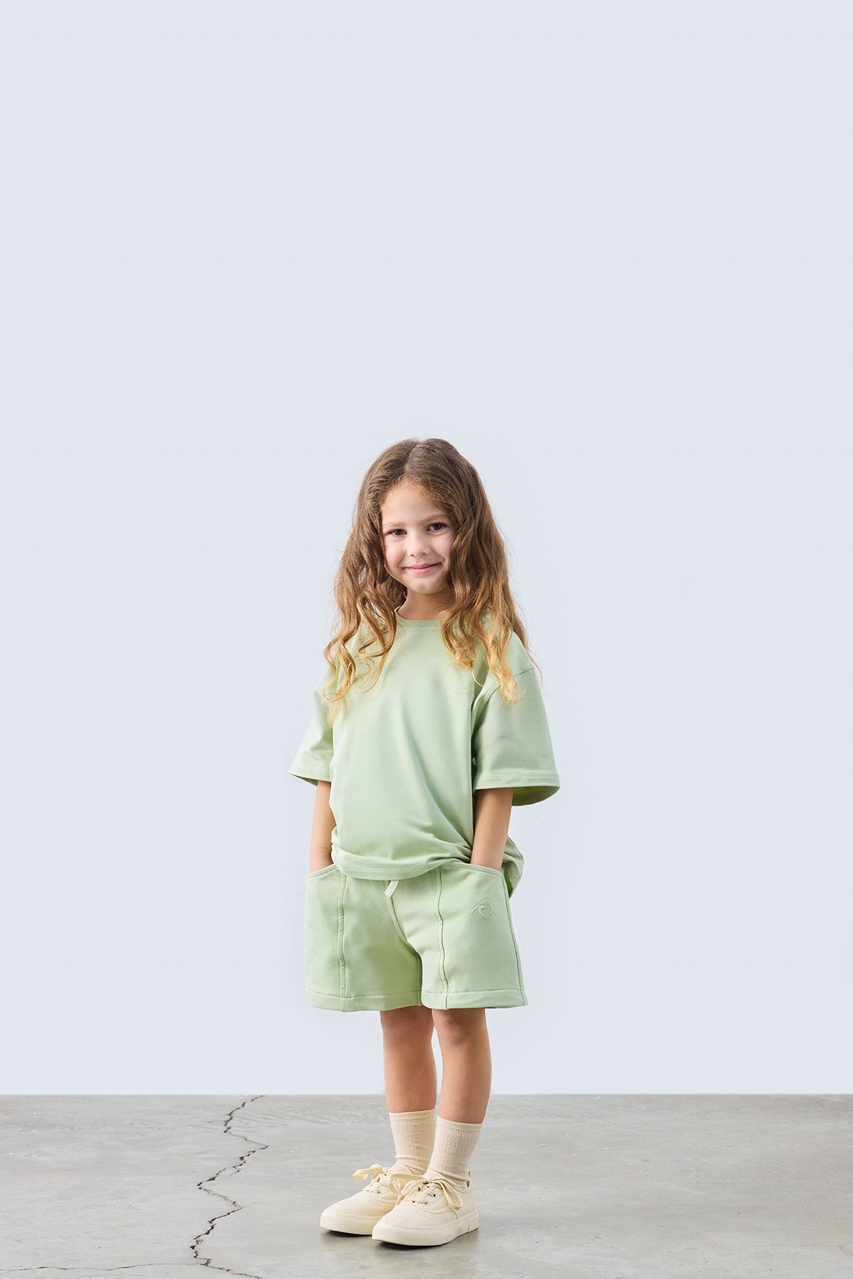 Green bermuda shorts for kids from Lunette's Sweet & Salty SS26 collection, Kuwait