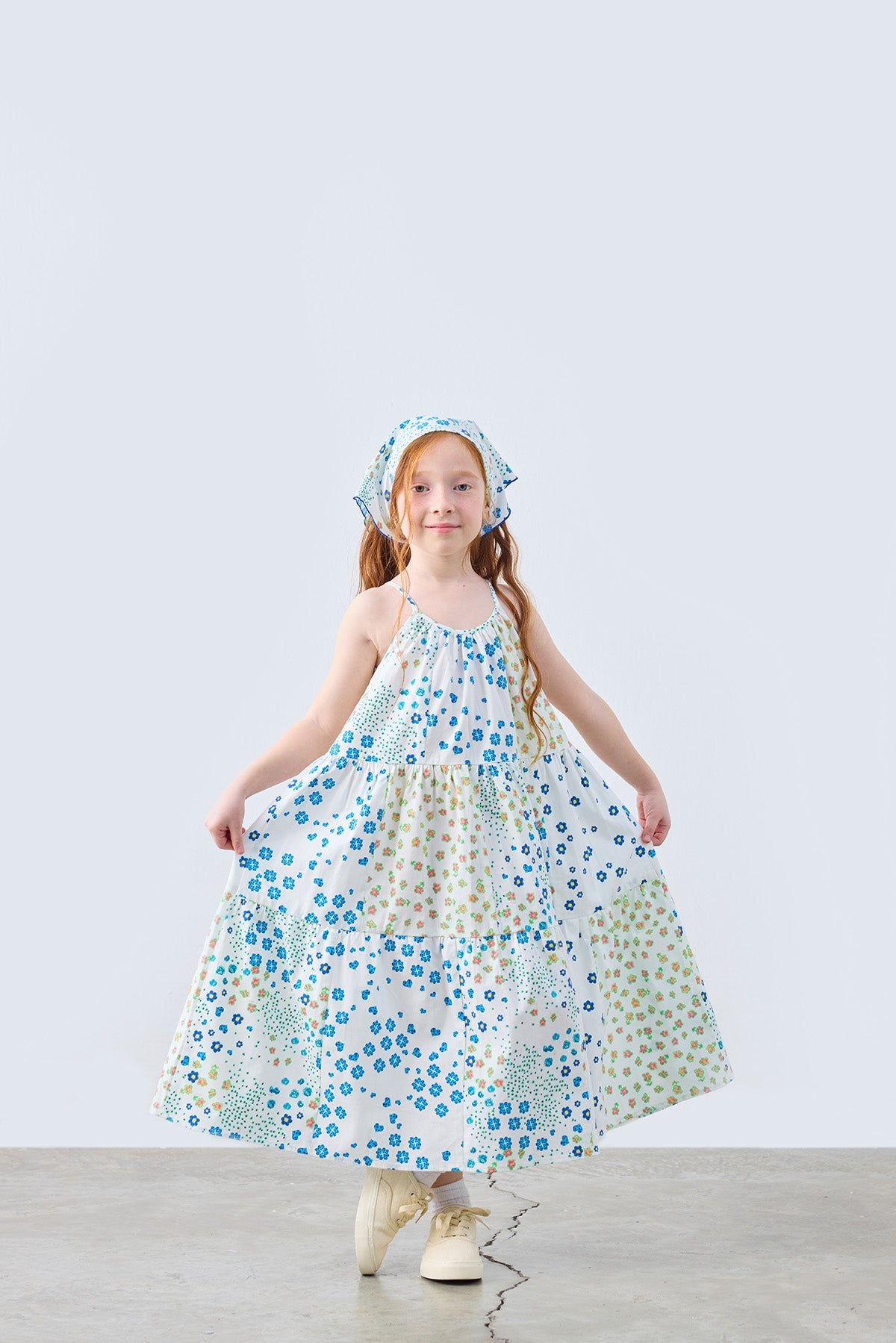 Little Bloom Patch Patterned Dress for kids from Lunette's Sweet & Salty SS26 collection, Kuwait