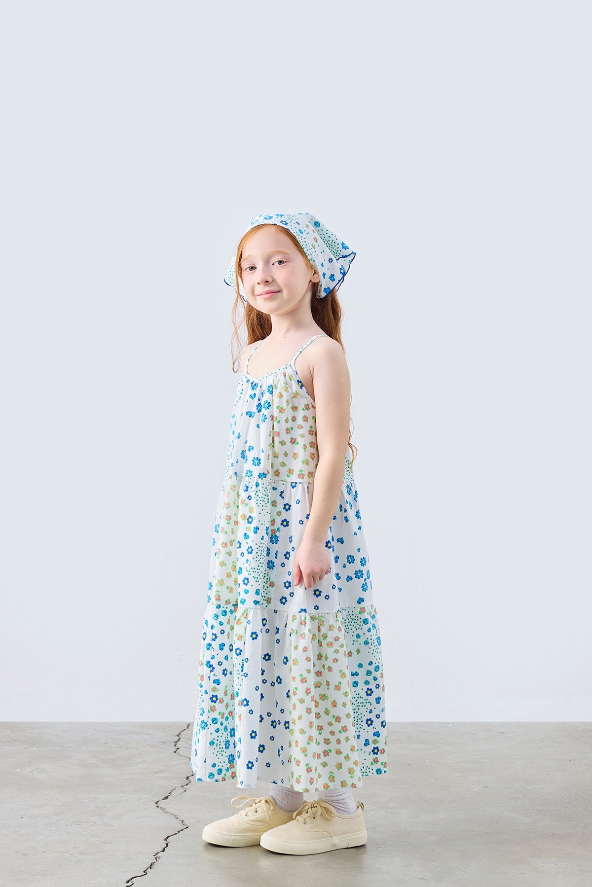 Little Bloom Patch Patterned Dress for kids from Lunette's Sweet & Salty SS26 collection, Kuwait