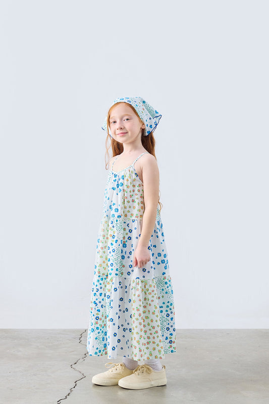 Little Bloom Patch Patterned Dress for kids from Lunette's Sweet & Salty SS26 collection, Kuwait