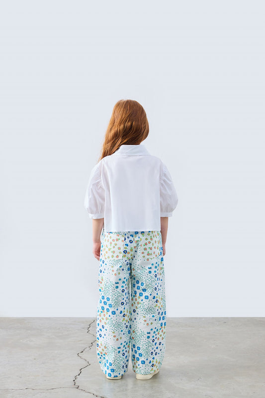Little Bloom Patch Patterned Pants for kids from Lunette's Sweet & Salty SS26 collection, Kuwait