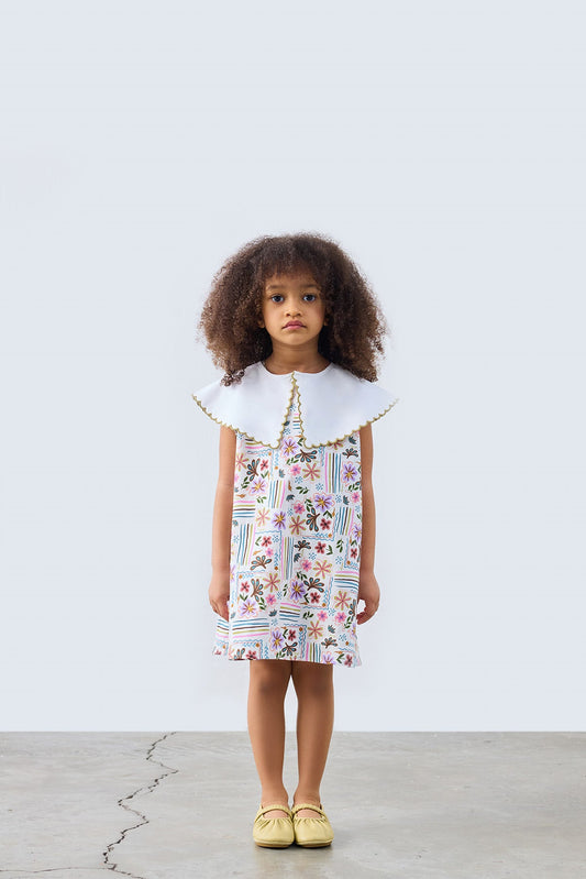 Mila Patterned Collared Dress for kids from Lunette's Sweet & Salty SS26 collection, Kuwait