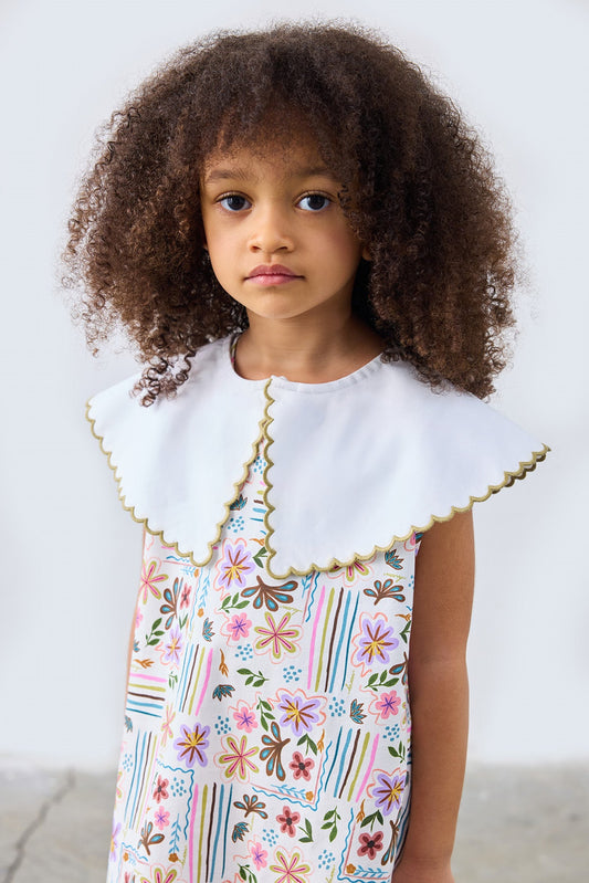 Mila Patterned Collared Dress for kids from Lunette's Sweet & Salty SS26 collection, Kuwait