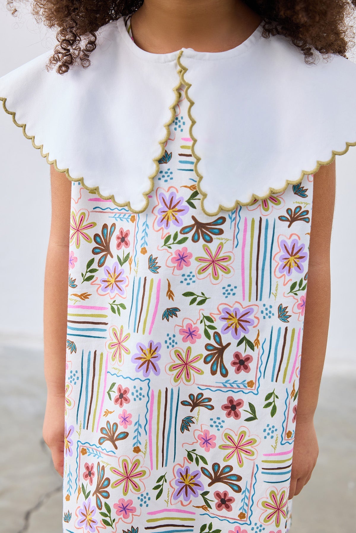 Mila Patterned Collared Dress for kids from Lunette's Sweet & Salty SS26 collection, Kuwait