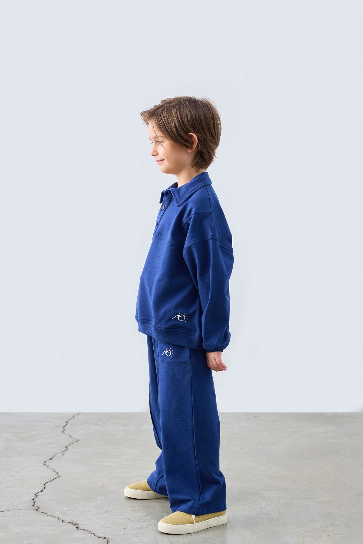 Navy Blue oversize t-shirt for kids from Lunette's Sweet & Salty SS26 collection, Kuwait