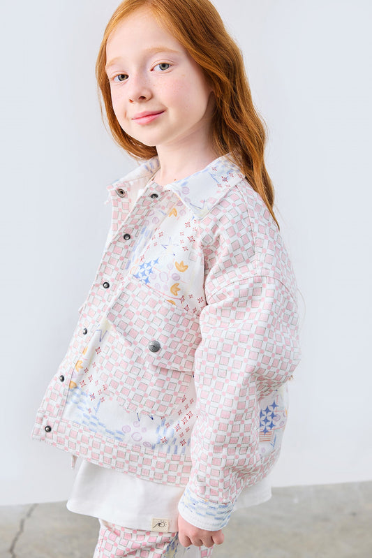 Nona Patch Patterned Jacket for kids from Lunette's Sweet & Salty SS26 collection, Kuwait