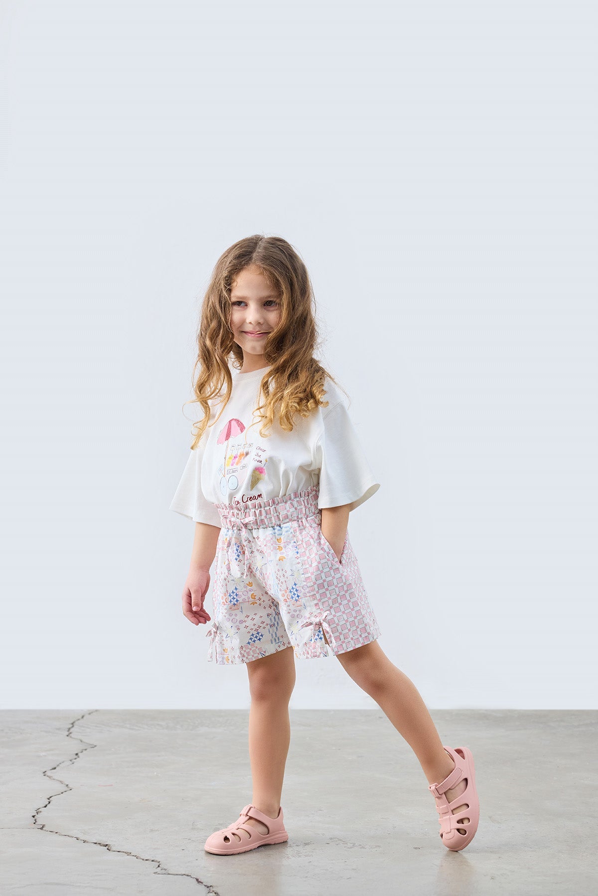 Nona Patch Patterned Shorts for kids from Lunette's Sweet & Salty SS26 collection, Kuwait