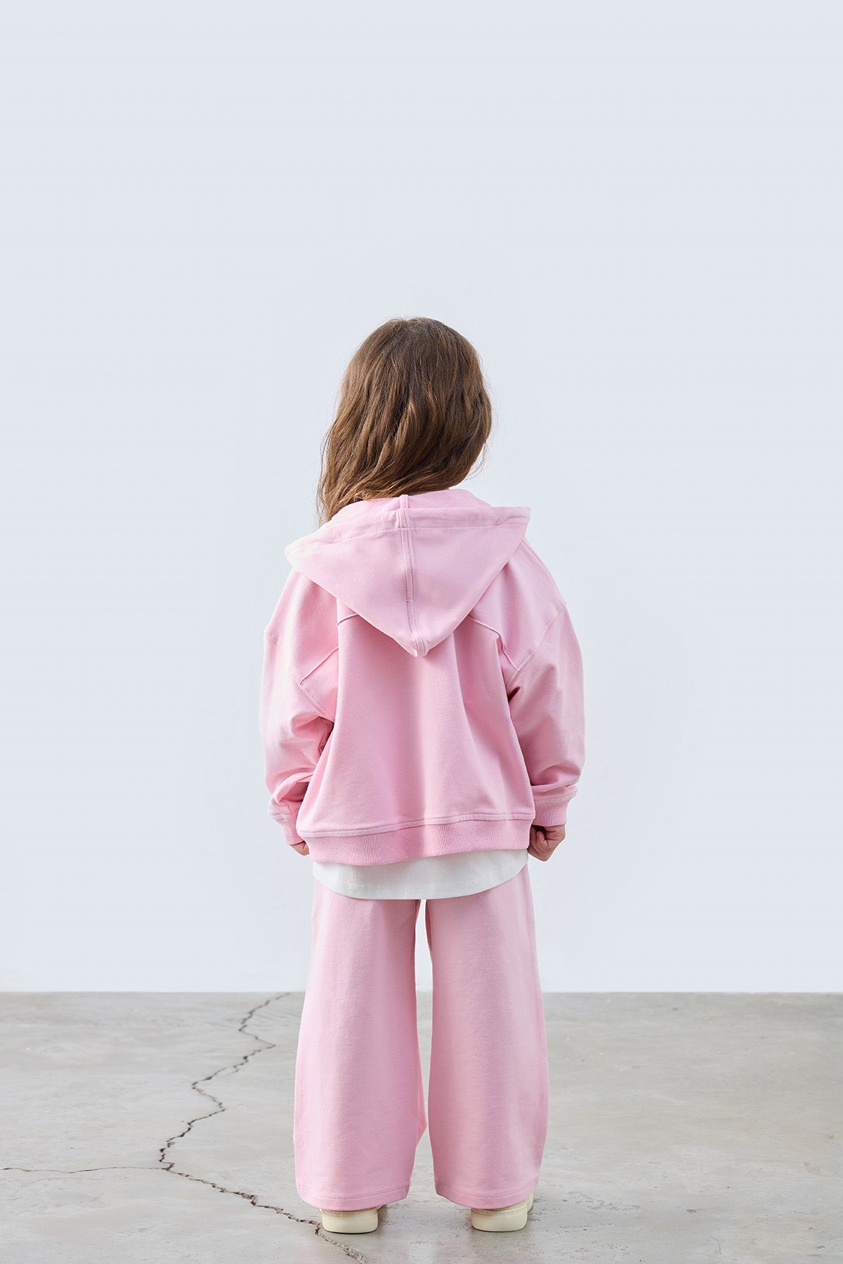 Pink Zip-up Hoodie Sweatshirt for kids from Lunette's Sweet & Salty SS26 collection, Kuwait