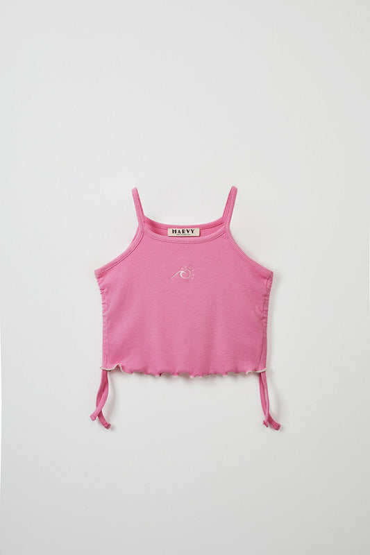 Pink ribbed strap blouse & mini shorts set for kids from Lunette's Sweet & Salty SS26 collection, Kuwait
