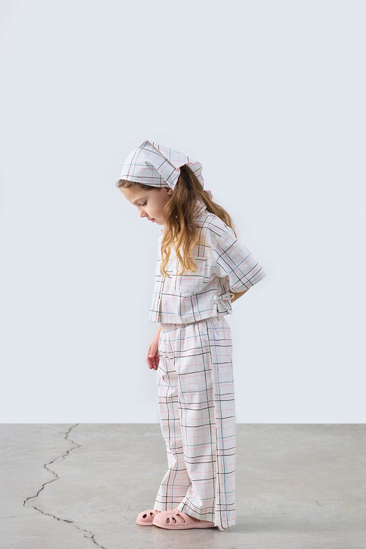 Plaid Patterned Trousers for kids from Lunette's Sweet & Salty SS26 collection, Kuwait