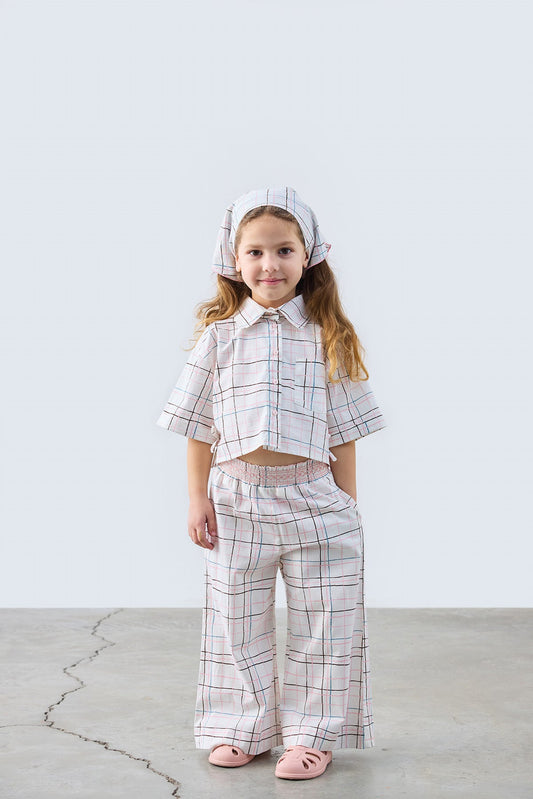 Plaid Patterned Trousers for kids from Lunette's Sweet & Salty SS26 collection, Kuwait