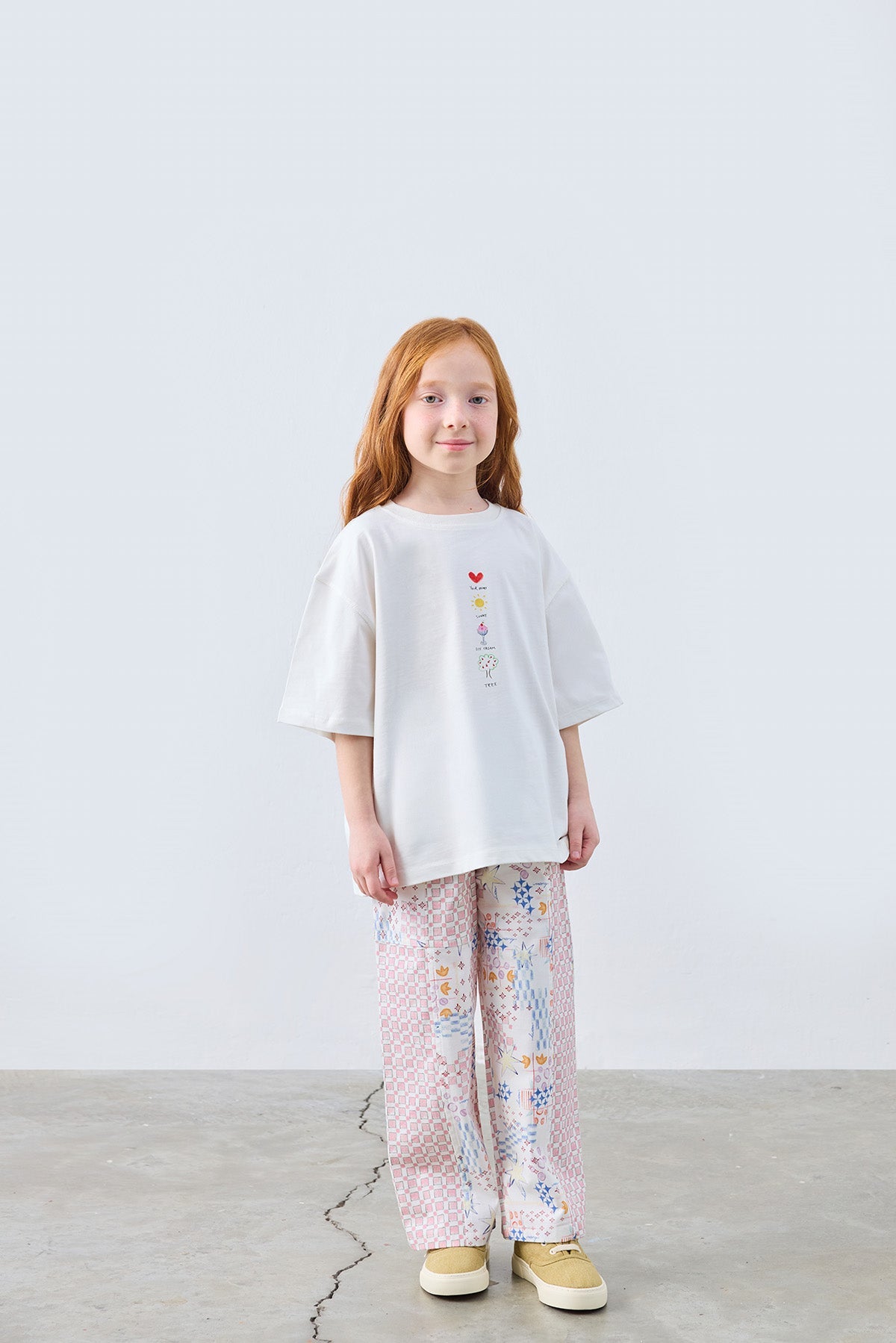 Sweet Mood Printed Oversize T-Shirt for kids from Lunette's Sweet & Salty SS26 collection, Kuwait