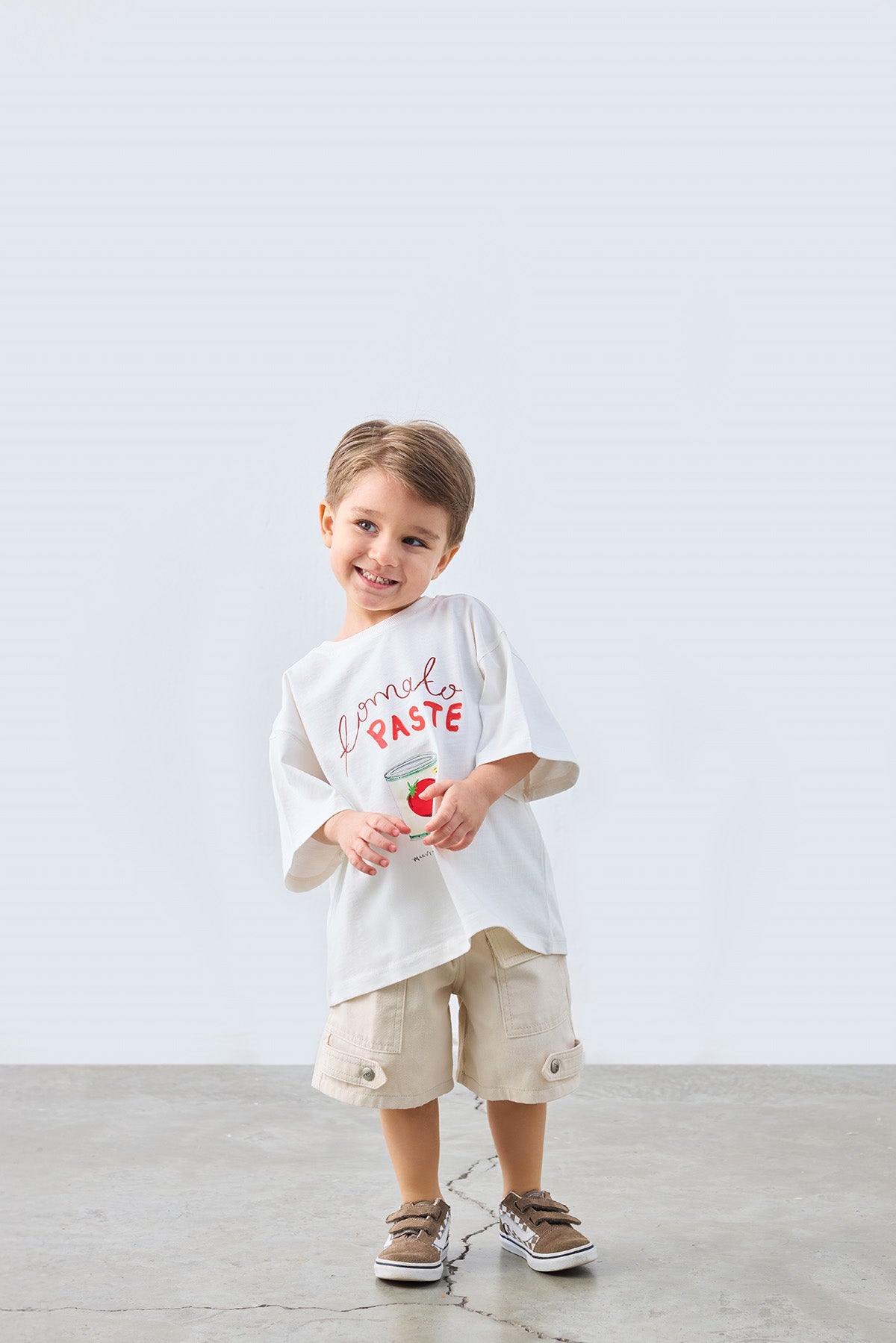 Tomato Paste On Printed T-Shirt for kids from Lunette's Sweet & Salty SS26 collection, Kuwait