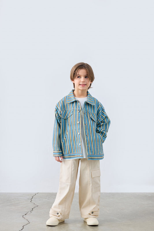 Walker Patch Patterned Jacket for kids from Lunette's Sweet & Salty SS26 collection, Kuwait